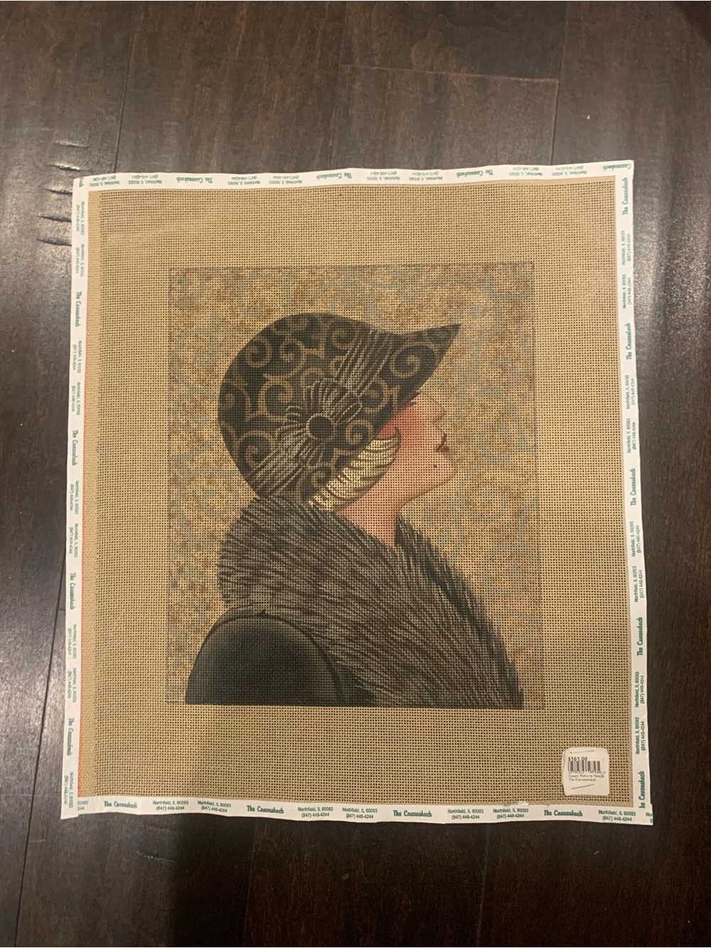 NWT Susan Roberts Hand Painted Vintage Woman Portrait Needlepoint Canvas